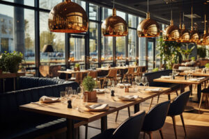 Adobe Stock No. 644407388 "Interior of a modern city restaurant" © MBRAMO
